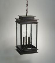 Northeast Lantern 8932-VG-LT3-CLR - Hanging Verdi Gris 3 Candelabra Sockets Clear Glass